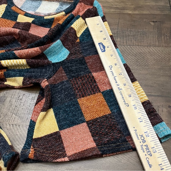 BomBom Patchwork‎ Oversized Cozy stretchy Sweater Womens XLarge - Picture 4 of 5